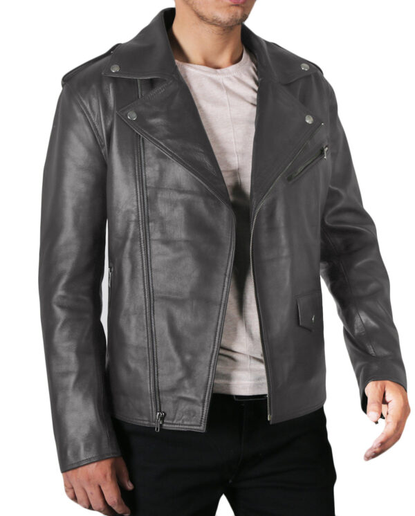Leather Jackets Hub Mens Genuine Lambskin Leather Jacket (Black, Double Rider Jacket) - 1501009 - Leather Jackets Hub