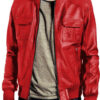 Leather Jackets Hub Mens Genuine Lambskin Leather Jacket (Black, Bomber Jacket) - 1501054 - Leather Jackets Hub
