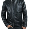 Leather Jackets Hub Mens Genuine Cowhide Leather Jacket (Black, Fencing Jacket) - 1501581 - Leather Jackets Hub