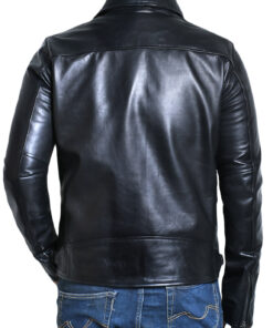 Alternative view of Leather Jackets Hub Mens Genuine Lambskin Leather Jacket (Black, Aviator Jacket) - 1501611