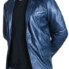 Navy Blue@Torith-Navy-Blue-Leather-Blazer
