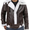 Leather Jackets Hub Mens Genuine Lambskin Leather Jacket (Brown, Shearling Jacket) - 1701068 - Leather Jackets Hub