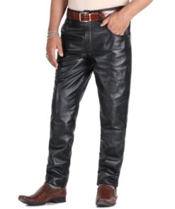 Black@men's-slim-fit-leather-pants