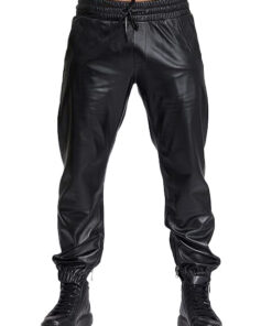 Black@Leather-Jackets-Hub-Mens-Genuine-Lambskin-Leather-Pants-(Black,-Leather-Joggers)---2304003