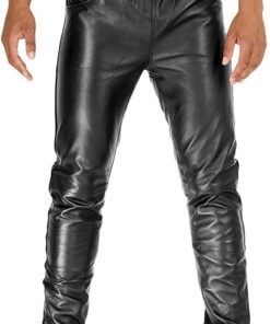 Black@Leather-Jackets-Hub-Mens-Genuine-Lambskin-Leather-Pants-(Black,-Leather-Joggers)---2304006