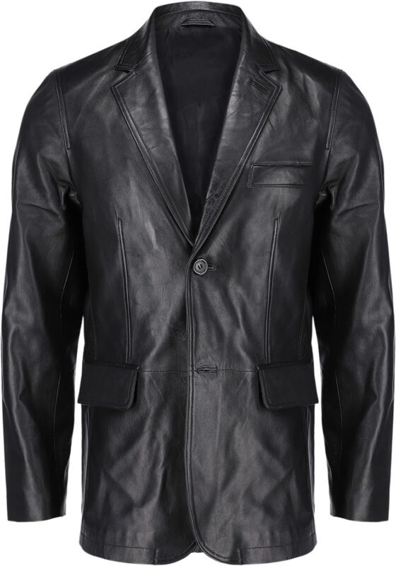 Black@Sylora-Beige-Leather-Blazer
