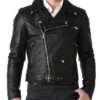Leather Jackets Hub Mens Genuine Cowhide Leather Jacket (Black, Double Rider Jacket) - 1501043 - Leather Jackets Hub