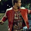 Red@BRAD-PITT-FIGHT-CLUB-LEATHER-JACKET