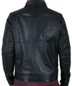 Black@Black-Aviator-Leather-Jacket-Mens-Back
