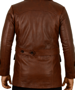 Brown@Brinith Brown Pea Coat Back