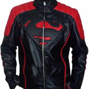 Red-Black@Smallville-Superman-Red-Leather-Jacket