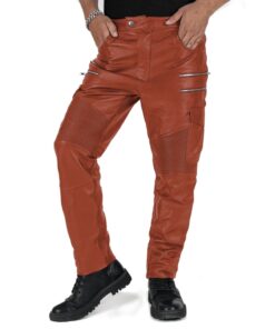 TAN@Eryon-Mens-Tan-Faux-Leather-Pants