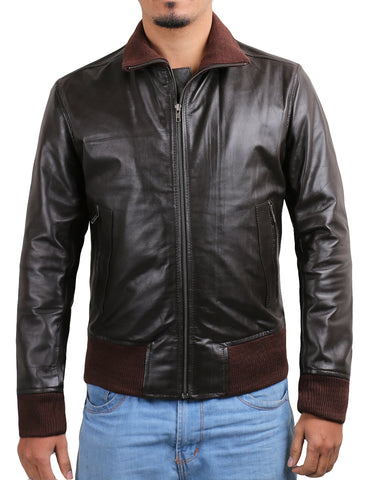 Fluxara-Brown-Bomber-Leather-Jacket