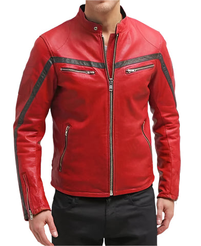 Folira-Red-Cafe-Racer-Leather-Jacket