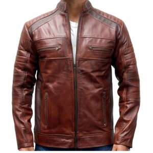 Brown@hylora-brown-classic-cafe-racer-leather-jacket