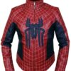 Red-Navy Blue@Leather-Jackets-Hub-Mens-Genuine-Lambskin-Leather-Jacket-(Red-Navy-Blue,-Spider-Man)---LJH1040