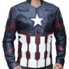 Navy Blue@The-First-Avenger-Captain-America-Leather-Jacket