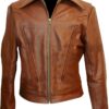 Brown@X-Men-Wolverine-Hugh-Jackman-Vintage-Biker-Leather Jacket