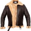 Distressed Brown@Caelix-Distressed-Brown-Double-Face-Shearling-Leather-Jacket-image3