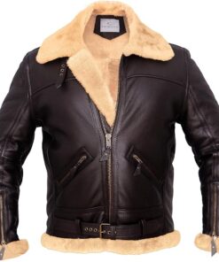 Distressed Brown@Caelix-Distressed-Brown-Double-Face-Shearling-Leather-Jacket