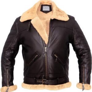 Distressed Brown@Caelix-Distressed-Brown-Double-Face-Shearling-Leather-Jacket