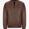 Brown@Myrion-Brown-Bomber-Quilted-Leather-Jacket