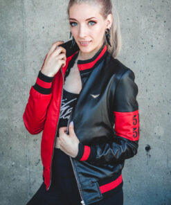 Black-Red@Custom-Design-Harley-Quinn-Genuine-Leather-Jackets