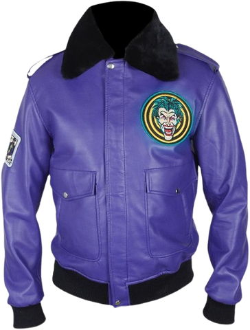 Joker Purple Halloween Bomber Leather Jacket