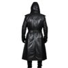 Black@Quivon-Hooded-Men's-Winter-Leather-Overcoat-image2