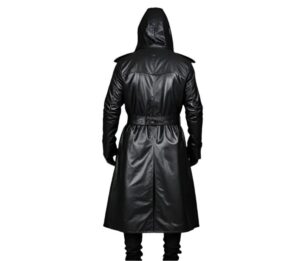 Black@Quivon-Hooded-Men's-Winter-Leather-Overcoat-image2