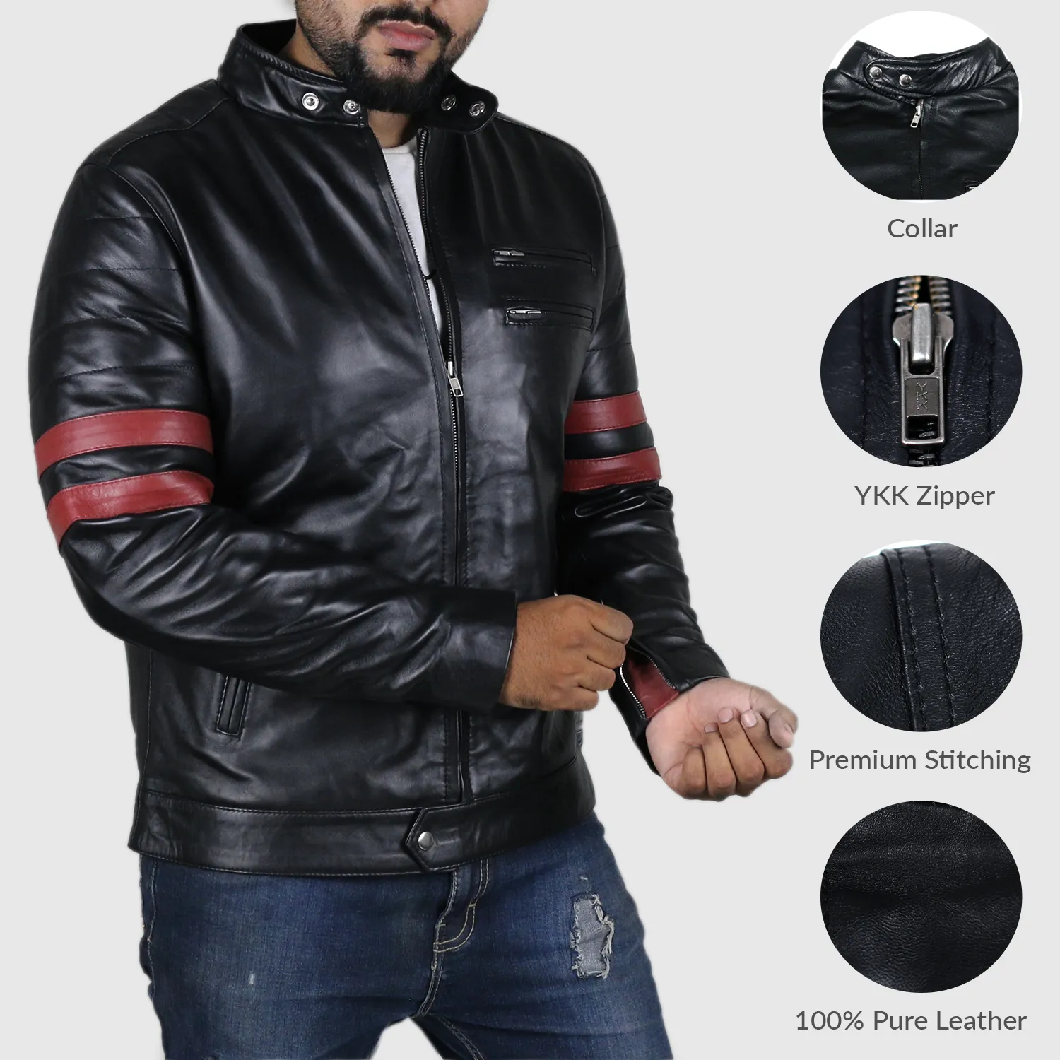 Black@Mens-Black-Leather-Motorcycle-Jacket-Retro-Style-Biker-Jacket-SIde