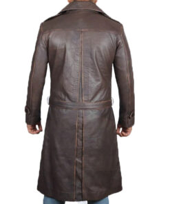 Brown@Nyoris-Distressed-Long-Leather-Double-Breasted-Coat-image2