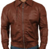 TAN@Orbitara Tan Bomber Leather Jacket@orbitara-tan-bomber-leather-jacket