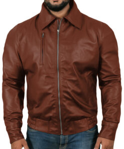 TAN@Orbitara Tan Bomber Leather Jacket@orbitara-tan-bomber-leather-jacket
