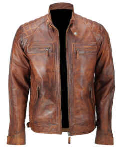 Distressed Brown@parvix-distressed-brown-cafe-racer-leather-jackets