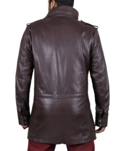 Brown@Rilor-Stand-Collar-Long-Leather-Coat-image2