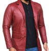 Maroon@Rynith-Maroon-Leather-Blazer