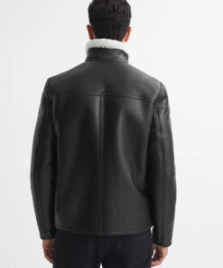 Black@Silvar-Stand-Collar-Shearling-Leather-Coat-image2