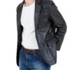 Black@Torith-Navy-Blue-Leather-Blazer