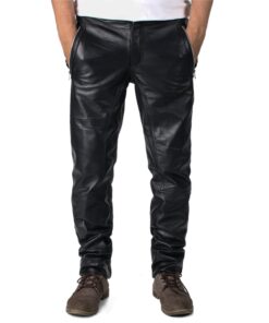 Black@Veyron-Mens-Black-Slim-Fit-Leather-Pants