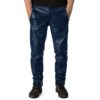 Navy Blue@Veyron-Mens-Blue-Faux-Leather-Pants