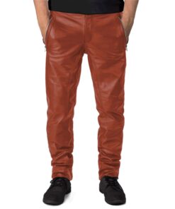 TAN@Veyron-Mens-Tan-Slim-Fit-Leather-Pants