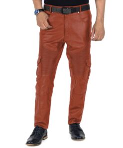 TAN@Ylira-Mens-Tan-Faux-Leather-Pants