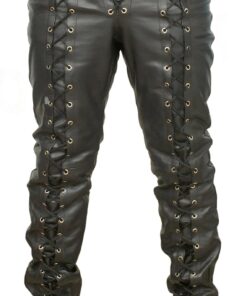 Black@Zephor-Mens-Black-Faux-Leather-Pants