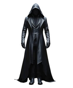 Black@hooded-leather-trench-coat