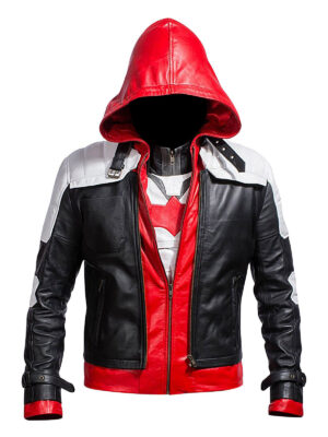 Black-White-Red - Costume@Arkham-Red-Hood Batman-Leather-Jacket-&-Costume