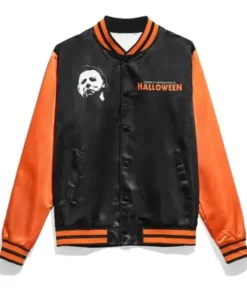 Michael Myers Black and Orange Varsity Jacket