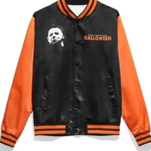 Michael Myers Black and Orange Varsity Jacket