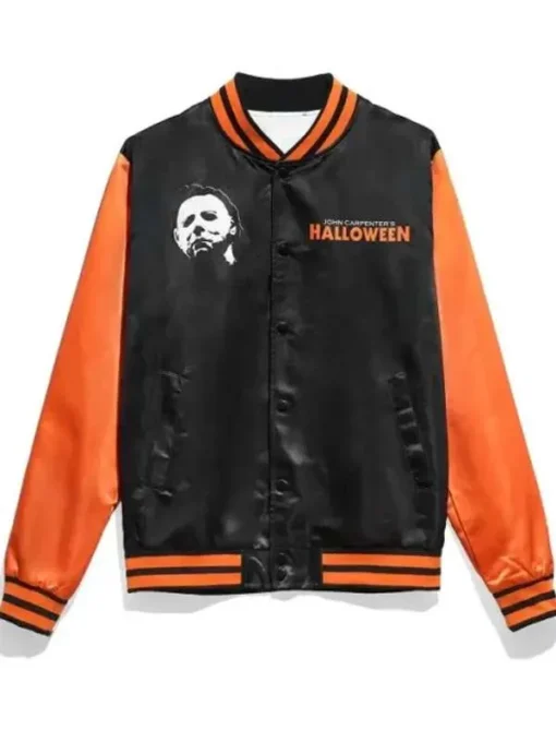 Michael Myers Black and Orange Varsity Jacket