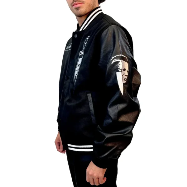 Michael Myers Halloween Black Varsity Jacket - Image 3